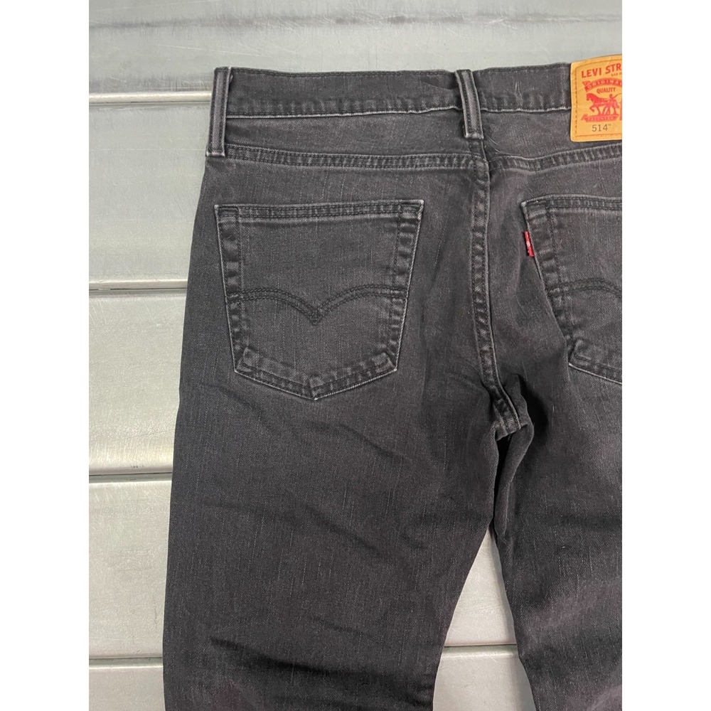 Levis 514 Jeans Mens 31x31 Black Wash Denim Slim Straight - Picture 13 of 16